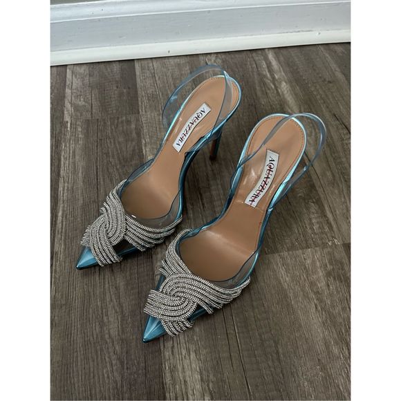 AQUAZZURA Gatsby Sling 105 heels US 6.5 $1250 - Picture 12 of 13
